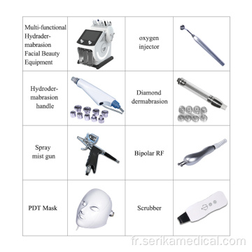 Dispositif d&#39;hydrodermabrasion de rajeunissement de la peau portable 7 en 1